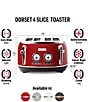 Haden Dorset 4-Slice Toaster Wide Slot with Removable Crumb Tray, Color:Red/Chrome - Image 6
