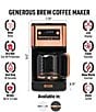 Haden Generous Brew 14-Cup Digital Drip Coffee Maker, Color:Black/Copper - Image 3