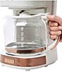 Color:White - Image 4 - Haden Drip Coffee Maker 12 Cup Countertop Coffee Machine for Home with Glass Coffee Carafe - Vintage Retro Kitchen