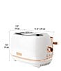 Color:White - Image 2 - Heritage 2 Slice Toaster Stainless Steel Wide Slot with Removable Crumb Tray and Control Settings