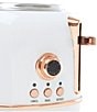 Color:White - Image 4 - Heritage 2 Slice Toaster Stainless Steel Wide Slot with Removable Crumb Tray and Control Settings