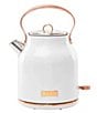 Color:White - Image 1 - Heritage 1.7 Liter Stainless Steel Cordless Electric Kettle with Auto Shut-Off and Boil-Dry