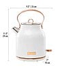 Color:White - Image 2 - Heritage 1.7 Liter Stainless Steel Cordless Electric Kettle with Auto Shut-Off and Boil-Dry