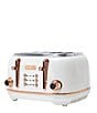 Color:White - Image 3 - Heritage 4 Slice Toaster Stainless Steel Wide Slot with Removable Crumb Tray and Control Settings