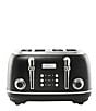 Color:Black - Image 1 - Heritage 4 Slice Toaster Stainless Steel Wide Slot with Removable Crumb Tray and Control Settings