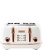 Color:White - Image 1 - Heritage 4 Slice Toaster Stainless Steel Wide Slot with Removable Crumb Tray and Control Settings