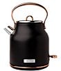 Color:Black/Copper - Image 1 - Heritage Cordless Stainless Steel Electric Kettle with Auto Shut-Off and Boil-Dry Protection- Black/Copper