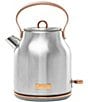 Color:Silver - Image 1 - Heritage Stainless Steel Cordless Electric Kettle with Auto Shut-Off and Boil-Dry