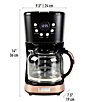 Haden Modern 12-Cup Programmable Drip Coffee Maker with Strength Control and Timer- Black & Copper, Color:Black/Copper - Image 10