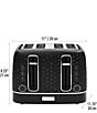 Haden Starbeck 4 Slice Toaster Wide Slot with Removable Crumb Tray, Variable Browning Control, and Settings, Color:Black - Image 2