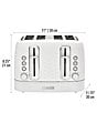 Haden Starbeck 4 Slice Toaster Wide Slot with Removable Crumb Tray, Variable Browning Control, and Settings, Color:White - Image 3