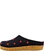 Color:Navy - Image 4 - Cuoricini Heart Embroidered Wool Felt Clogs