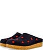 Color:Navy - Image 5 - Cuoricini Heart Embroidered Wool Felt Clogs