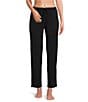 Color:Black - Image 1 - Half Moon by Modern Movement Jersey Knit Drawstring Tie Coordinating Lounge Pants