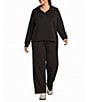 Half Moon By Modern Movement Long Sleeve Crew Neck Scuba Knit Coordinating Lounge Top - Image 3