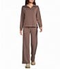 Half Moon By Modern Movement Scuba Knit Drawstring Tie Coordinating Lounge Pants - Image 3