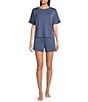 Modern Movement Half Moon by Modern Movement Short Sleeve Crew Neck Knit Coordinating Lounge Top, Color:Vintage Indigo - Image 3