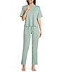 Half Moon by Modern Movement Solid Jersey Knit Drawstring Tie Coordinating Slim Lounge Pants - Image 3
