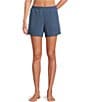 Half Moon by Modern Movement Solid Knit Textured Stripe Coordinating Lounge Shorts - Image 1