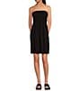 Color:Black - Image 1 - Half Moon by Modern Movement Solid Strapless Knit Tunic