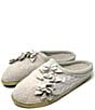 Color:Light Grey - Image 3 - Charisma Wool Appliqued Flower Mule Slippers