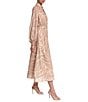Halston Balloon Sleeve Animal Print Midi Shirt Dress - Image 3