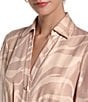 Halston Balloon Sleeve Animal Print Midi Shirt Dress - Image 4