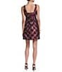 Halston Brocade Square Neck Sleeveless Mini Dress - Image 2
