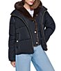 Halston Faux Fur Hooded Zip Front Puffer Jacket - Image 1