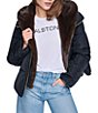 Halston Faux Fur Hooded Zip Front Puffer Jacket - Image 2