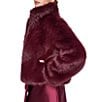Halston Faux Fur Notch Collar Cropped Jacket - Image 2