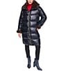 Halston Faux Fur Notch Collar Zip Front Down Jacket - Image 1