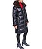 Halston Faux Fur Notch Collar Zip Front Down Jacket - Image 2