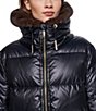 Halston Faux Fur Notch Collar Zip Front Down Jacket - Image 4