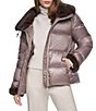 Halston Faux Fur Notch Collar Zip Front Down Puffer Jacket - Image 4