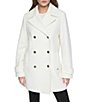 Halston Petite Size Wool Blend Notch Collar Long Sleeve Double Breasted Peacoat - Image 4