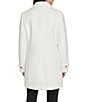 Halston Petite Size Wool Blend Notch Collar Long Sleeve Double Breasted Peacoat - Image 5