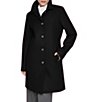 Halston Petite Size Wool Blend Point Collar Long Sleeves Single Breasted Walker Coat - Image 3