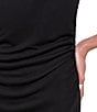 Halston Ponte Draped Turtleneck Sleeveless Midi Dress - Image 5