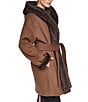 Halston Wool Blended Faux Fur Hooded Belted Wrap Coat - Image 6