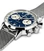 Color:Silver - Image 2 - American Classic Intra-Matic Automatic Chronograph Blue Dial Bracelet Watch