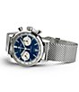 Color:Silver - Image 3 - American Classic Intra-Matic Automatic Chronograph Blue Dial Bracelet Watch