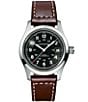 Hamilton Men's Khaki Field Automatic Leather Strap Bracelet Watch, Color:Brown/Black - Image 1