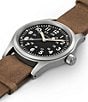 Hamilton Men's Khaki Field Mechanical Brown NATO Leather Strap Watch, Color:Brown/Black - Image 3