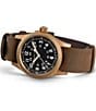 Color:Brown - Image 2 - Men's Khaki Field Mechanical NATO Strap Bracelet Watch