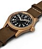 Color:Brown - Image 3 - Men's Khaki Field Mechanical NATO Strap Bracelet Watch