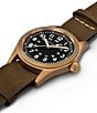 Hamilton Men's Khaki Field Mechanical NATO Strap Bracelet Watch, Color:Brown - Image 3