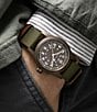 Color:Green - Image 5 - Khaki Field Mechanical NATO Green Strap Watch