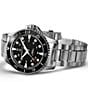 Color:Silver - Image 3 - Men's Khaki Navy Scuba Automatic Link Closure Bracelet Watch