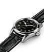 Color:Black - Image 2 - Men's Khaki Field Murph Automatic Black Leather Strap Watch